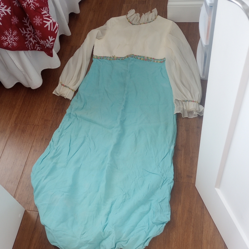 Vintage Floral Long Sleeve Dress Small